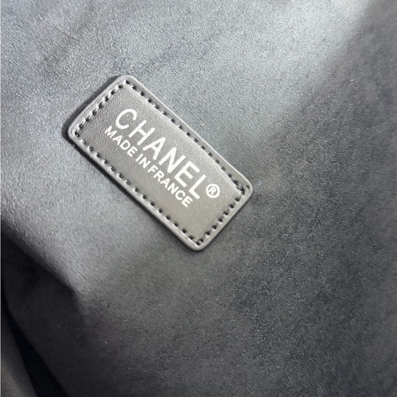 Chanel Black and White Logo Tote - Picture 5 of 6